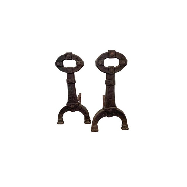 Antique Mission Arts & Crafts Andirons For Sale - Image 4 of 11