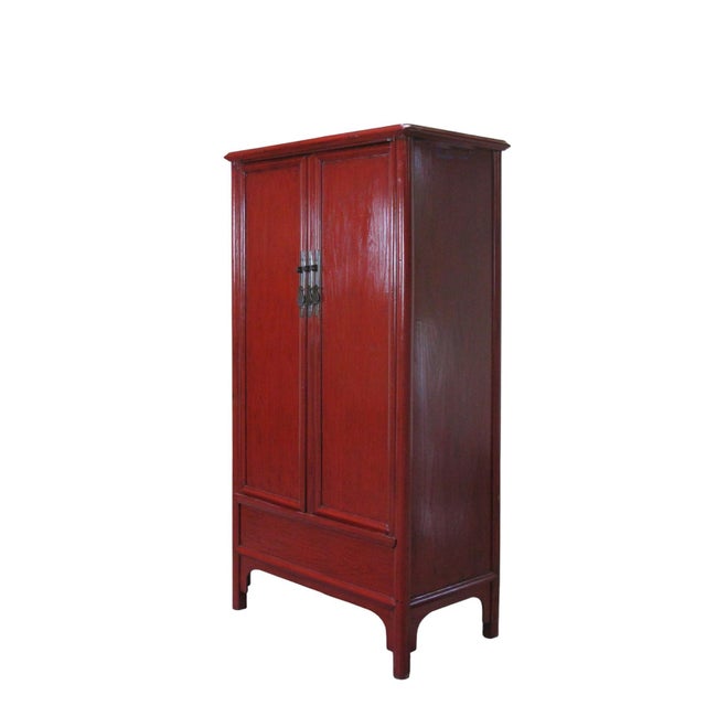 Catalpa Wood Square Corner Armoire For Sale - Image 4 of 11