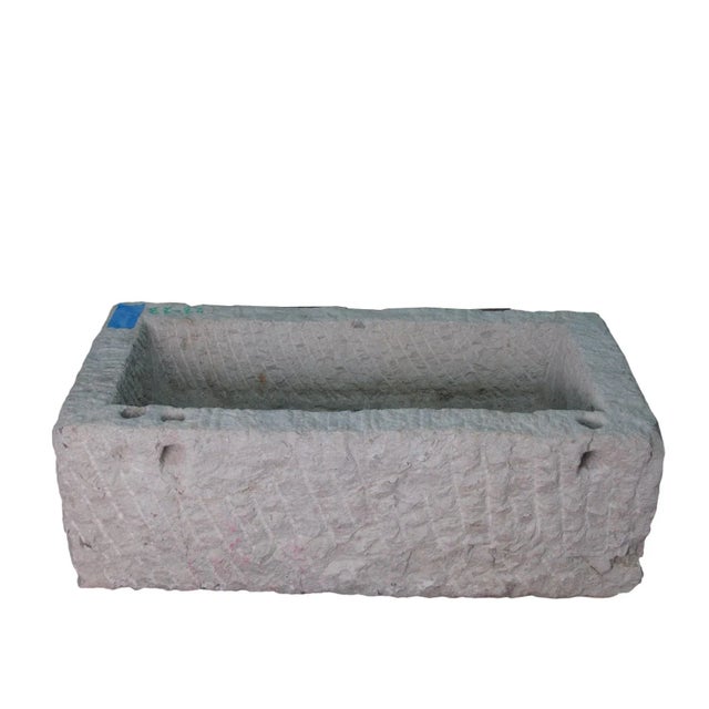 Late 19th Century 36" Inch Long Hand Chiseled Stone Trough 23 For Sale - Image 5 of 6