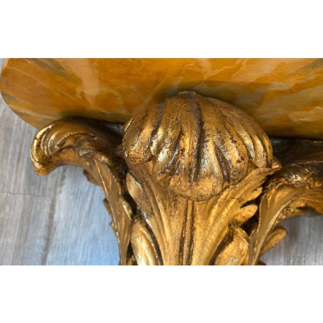 Hollywood Regency Hollywood Regency Demilune Wall Hanging Demilune Shelf Tables - A Pair For Sale - Image 3 of 13