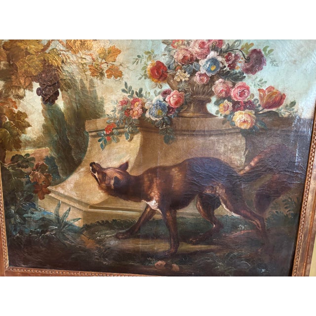 19th Century French Napoleon III Trumeau Mirror With Aesop’s “The Fox and the Grapes” Oil Painting, C. 1860 [Ks] For Sale - Image 10 of 11