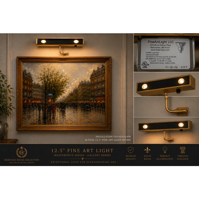 Late 20th Century FineArtLight Masterpiece Gallery Series 12.5" Dimmable Picture Light, Adjustable Arm For Sale - Image 12 of 12
