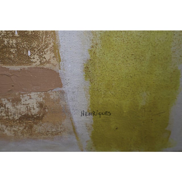 Yellow Large Mid-Century Abstract Oil on Canvas "Sailboats" Brooklyn and Sag Harbor Artist Colony For Sale - Image 8 of 12