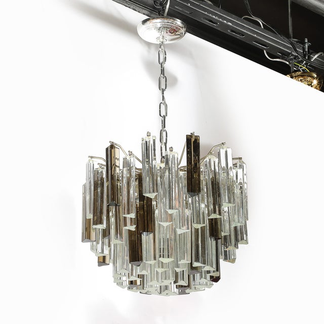 Mid-Century Modernist Hand-Blown Murano Mixed Glass Camer Triedre Chandelier For Sale - Image 9 of 17