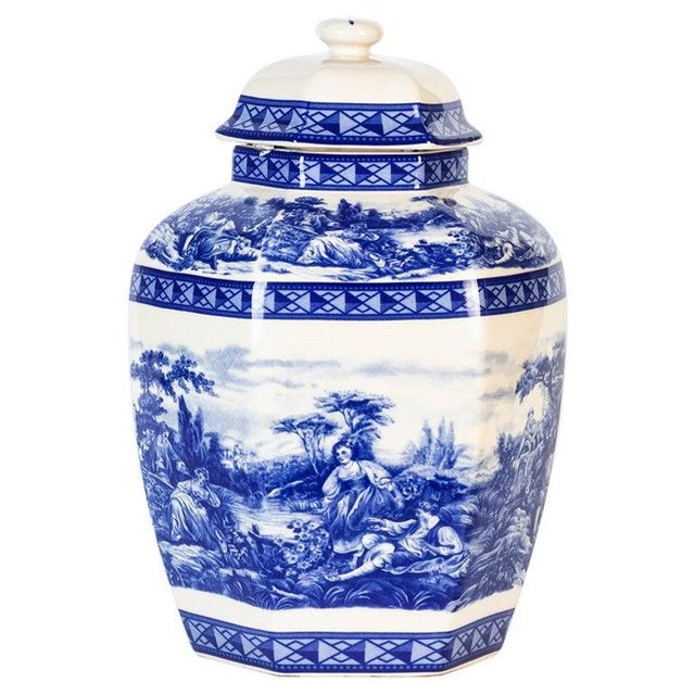 Ceramic Blue Decorative Vase, Early 20th Century For Sale - Image 6 of 6