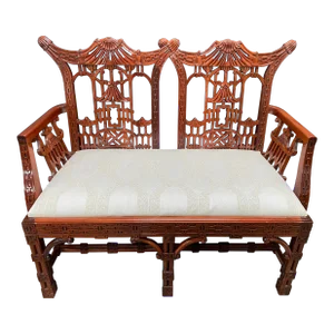 Chinese Chippendale Pagoda Settee