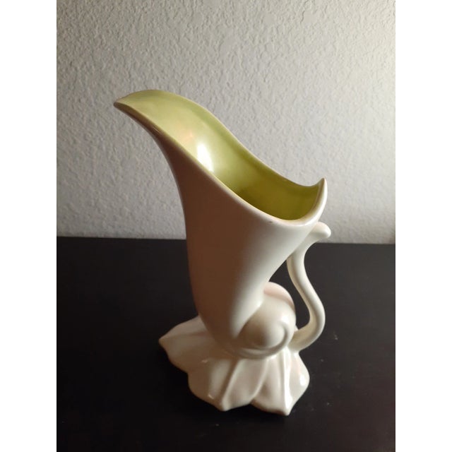 Ceramic 1960s Red Wing Pottery Cornucopia Vase For Sale - Image 7 of 8