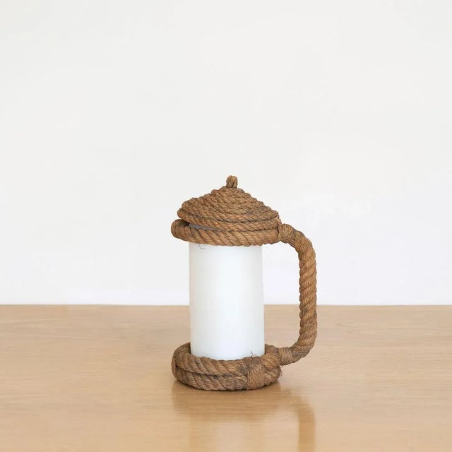 French 1950s Rope Lantern Lamp by Audoux-Minet For Sale - Image 3 of 10