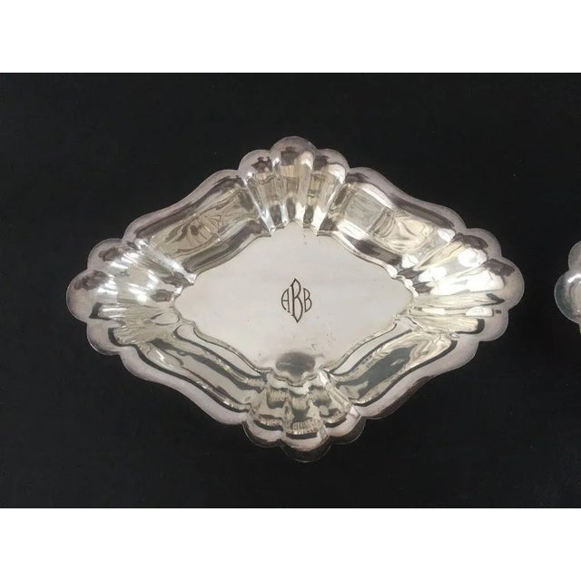 Vintage Silver On Copper Set Of Two Monogramed "Abb" Nut Dishes " Makers Mark Reads "P.S.C.O Silver On Copper" Needs...