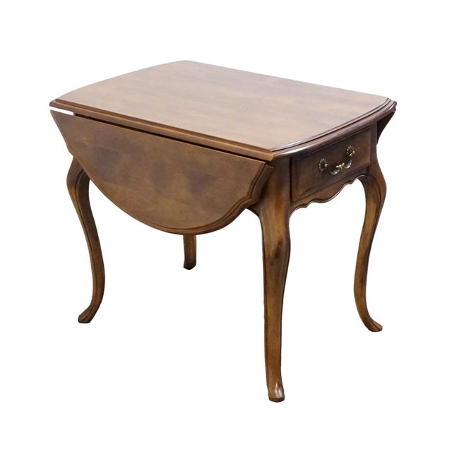 Ethan Allen Ethan Allen Country French Collection Solid Birch 36" Drop Leaf Accent End Table 26-8302 For Sale - Image 4 of 18