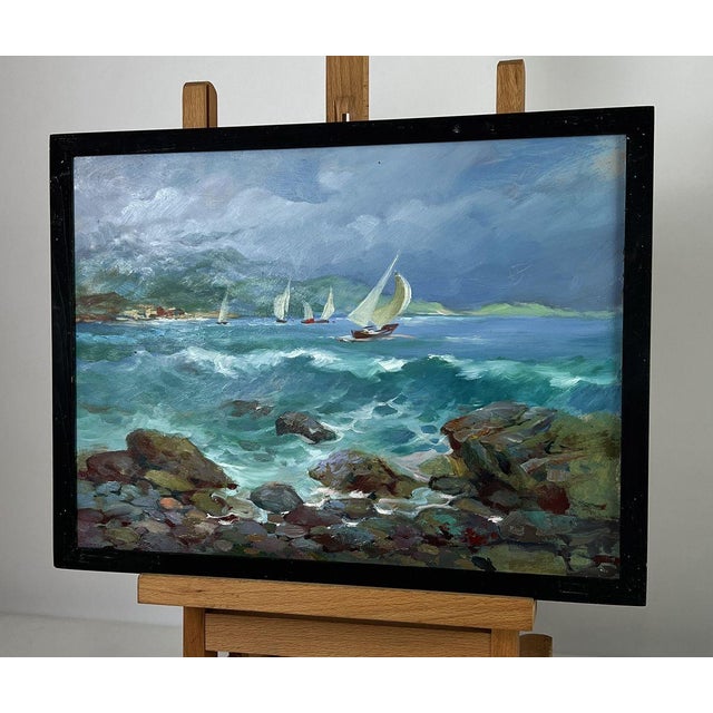 Impressionist Oil Painting the Beginning of a Storm at Sea Yuriy Suprunchuk For Sale - Image 3 of 11
