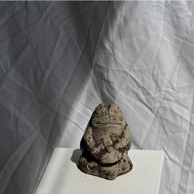 Gray Small Balinese Limestone Frog Sculpture with Gamelan Music, 1980s For Sale - Image 8 of 11