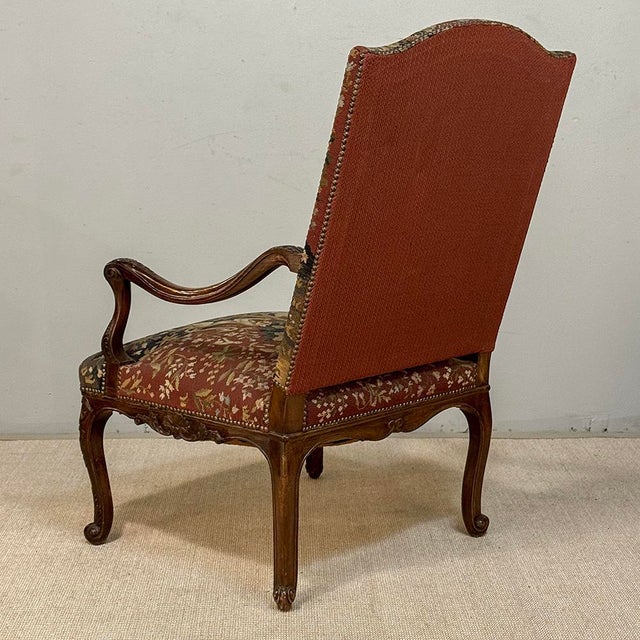 19th Century French Louis XV Style Cluny Tapestry Armchair For Sale - Image 14 of 18