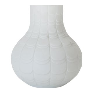 1960s Mid-Century Scherzer Bavaria West German Matte White Porcelain Vase For Sale