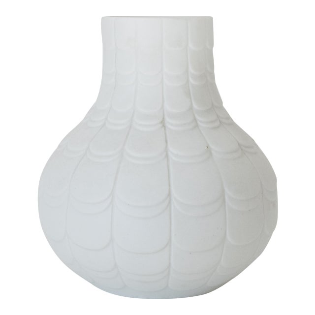 1960s Mid-Century Scherzer Bavaria West German Matte White Porcelain Vase For Sale