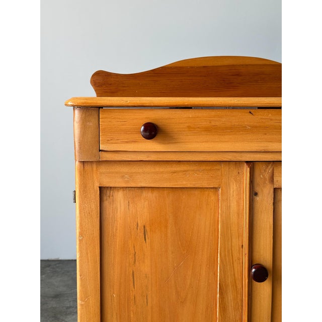 Wood Vintage American Farmhouse Pine Washstand Cabinet Sideboard For Sale - Image 7 of 18