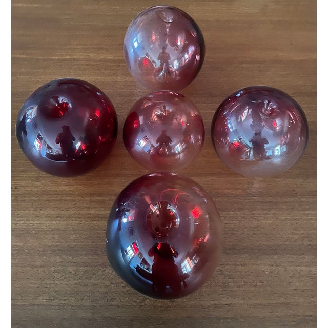 Collection of Five Mid Century Blenko Glass Balls Chairish