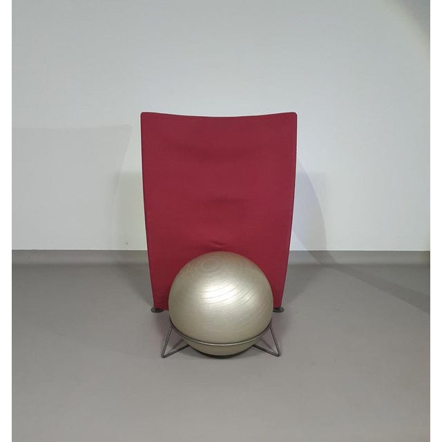 Gray Italian Modern Bordeaux San Siro Ball Armchair by Fabrizio Ballardini, 1995 For Sale - Image 8 of 11