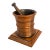1950’s Solid Bronze Apothecary Mortar and Pestle Mounted on Solid Walnut Presentation Base. For Sale