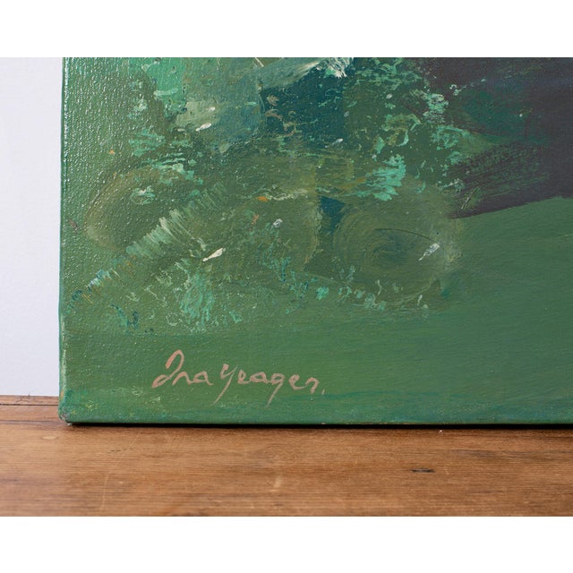 Yellow Ira Yeager 20th C. Woman in Yellow Oil Canvas Painting 5.5 Ft For Sale - Image 8 of 18