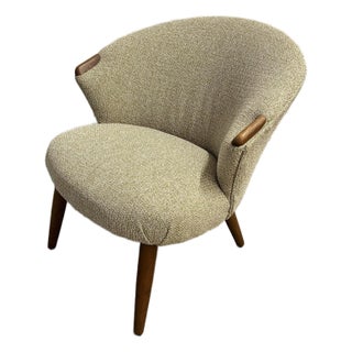 Vintage 1960s Danish Mid-Century Bent Møller Jepsen Teak Upholstered "Tv" Lounge Chair For Sale