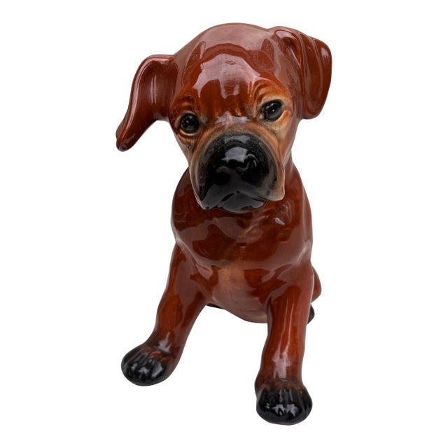 French Majolica Dog Saint Clement Circa 1930 For Sale