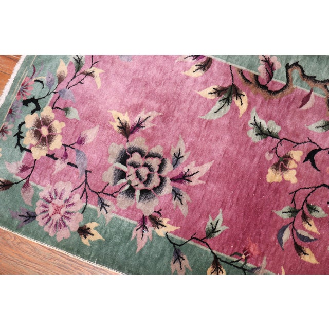Zabihi Collection Chinese Art Deco Small Rug - 3' x 4'9" For Sale In New York - Image 6 of 8