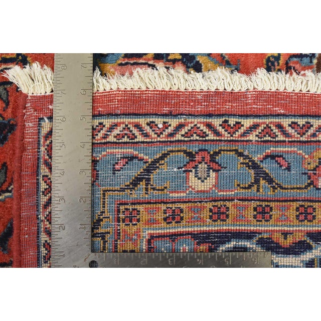 Sarouk Rug 9’10” X 13’2” Red Wool Vintage Traditional Hand-Knotted Carpet For Sale - Image 15 of 15
