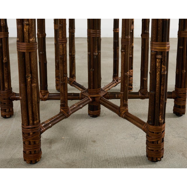 McGuire Organic Modern Bamboo Iron Frame Round Dining Table For Sale In Sacramento - Image 6 of 12