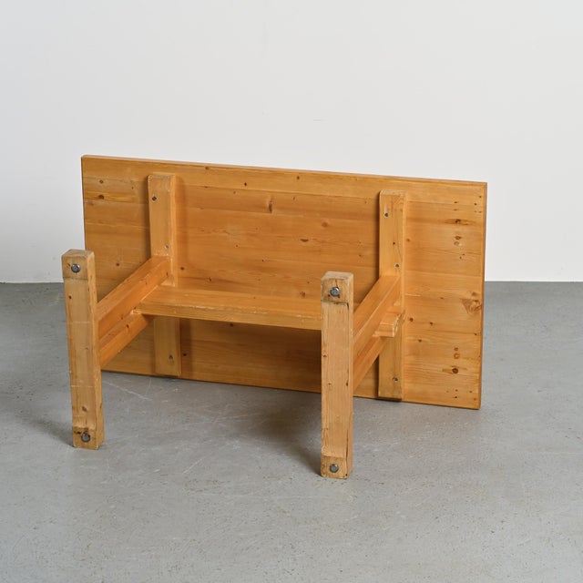 Pine Dining Table by Charlotte Perriand for Les Arcs, France, 1970s For Sale - Image 13 of 15
