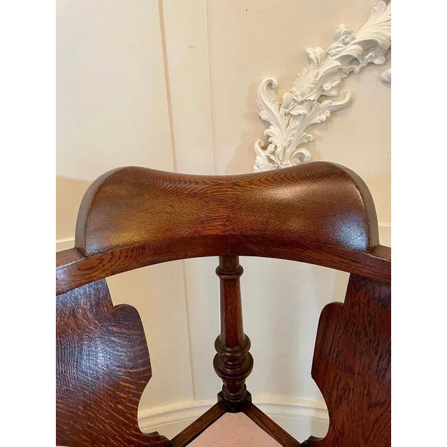 Antique Victorian Oak Corner Chair For Sale - Image 6 of 14