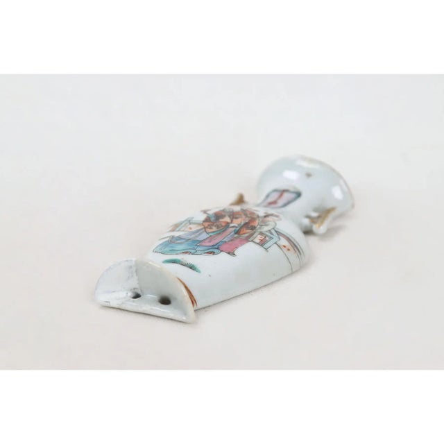 Ceramic Late 19th Century Vintage Flat Backed Porcelain Vase for Wall Bracket For Sale - Image 7 of 9
