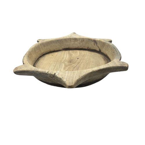 This vintage natural wood Parat bowl from India was once used to knead bread dough. It is a beautiful rustic piece and can...