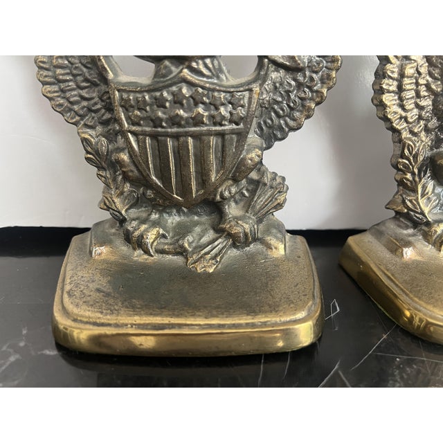 American Vintage American Eagle Caste Metal Book Ends (Set-2) For Sale - Image 3 of 5
