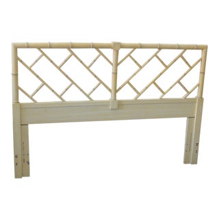 Chippendale Faux Bamboo Queen Headboard For Sale
