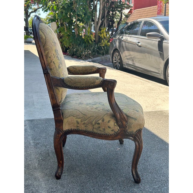 Mid 19th Century Antique Pair of French Louis XV Style Bergere or Armchairs For Sale - Image 9 of 10