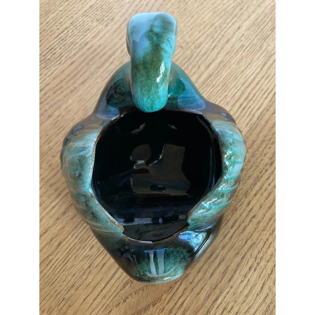 1990s Vintage MCM Blue Mountain Canada Pottery Swan Black Planter For Sale - Image 5 of 6
