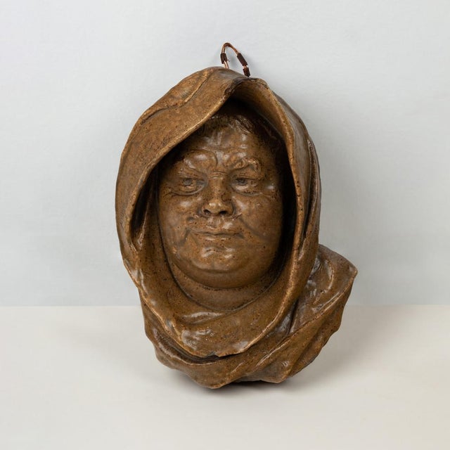 Paul Jeanneney, Mask, 1890s-1910s, Glazed Stoneware, in Flawless conditions. Designed 1890 to 1919 This piece has an...