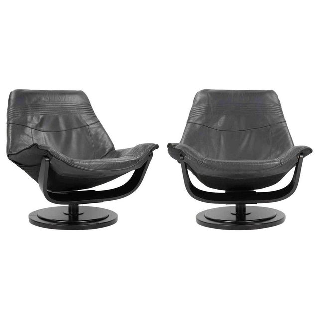 Black Flight High Lounge Chairs by Takashi Okamura for Nelo, 1970s, Set of 2 For Sale - Image 8 of 8