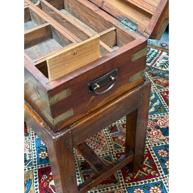 19th Century Campaign Lap Desk, Antique For Sale - Image 11 of 12