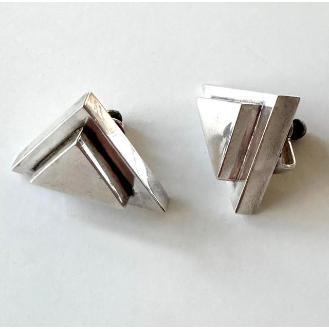 Modern Bird Motif Sterling Silver Necklace and Earrings Set Graziella Laffi For Sale - Image 11 of 14