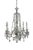 Vintage bohemian crystal six arm candlestick chandelier featuring a central glass column with hurricane shaped spheres /...