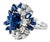 Late 20th Century 18K White Gold Sapphire Diamond Ring Band, Size 7.5 For Sale