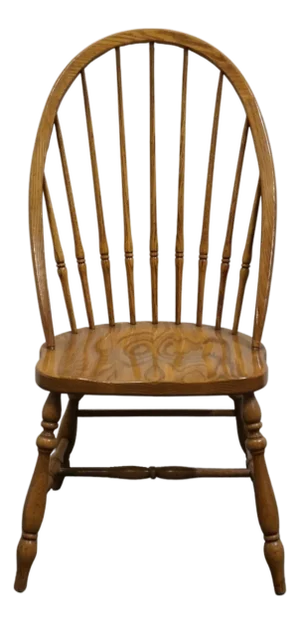 Thomasville Furniture Homecoming Collection Solid Oak Rustic Country Style Bowback Windsor Dining Side Chair 43821-845