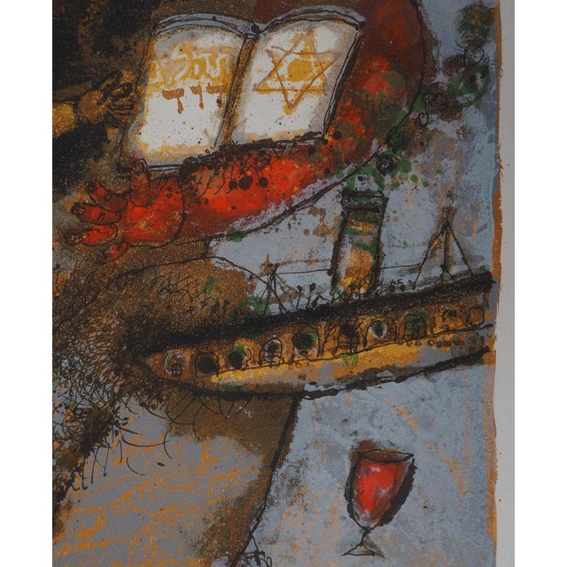 Theo Tobiasse, David and Solomon, 20th-Century, Original Lithograph For Sale - Image 7 of 8