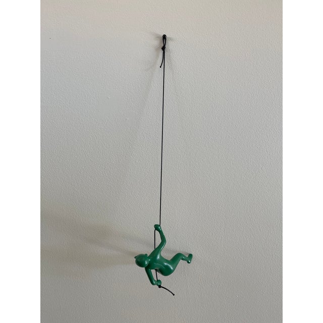 Green Position 1 Climbing Man 3d Hanging Wall Art Sculpture For Sale - Image 4 of 8