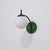Metal Vintage Italian Curved Wall Sconce with Opaline Globe and Green Backplate, 1950s For Sale - Image 7 of 9