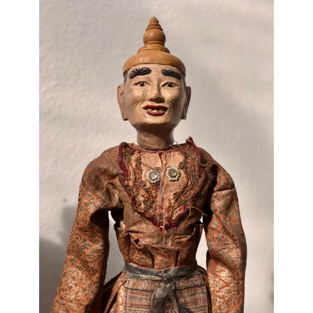 Myanmarese Doll in Brown Robes and Hat For Sale - Image 5 of 8