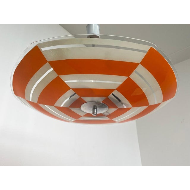 Mid-Century Glass Pendant by Napako, Czechoslovakia, 1970s. For Sale - Image 6 of 8