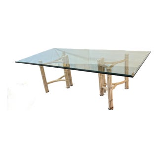 McGuire Furniture Double Pedestal Dining Table For Sale